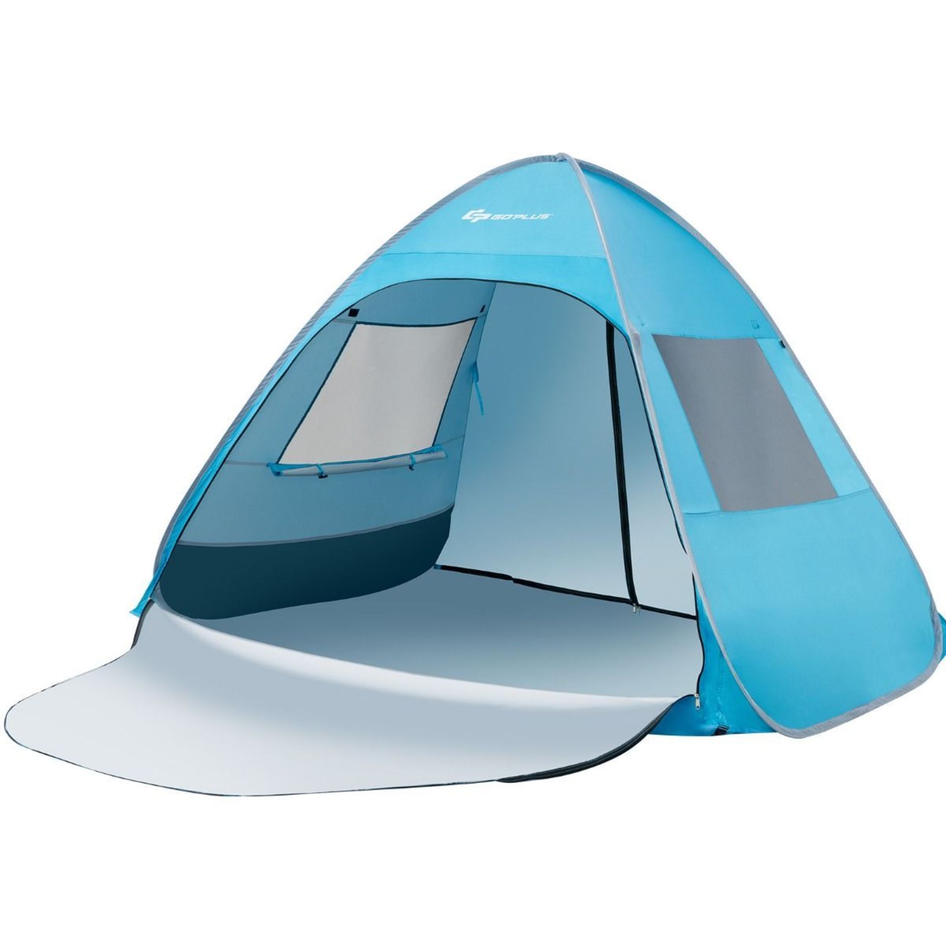 UPF50+ Waterproof Sun Shade with Extended Floor.- R14.2. This automatic pop-up beach tent measures