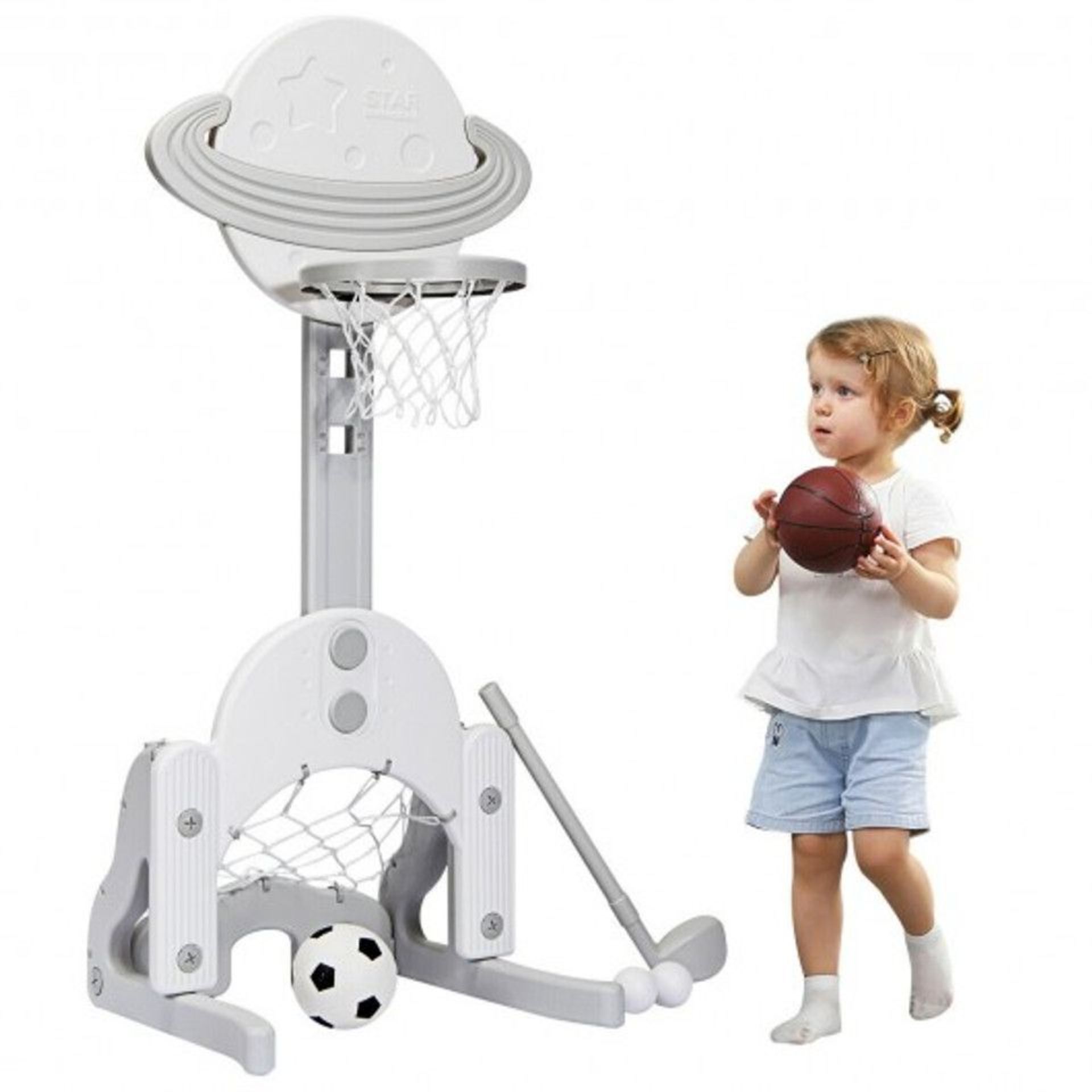 3 In 1 Kids Basketball Hoop Set With Balls. - R14.6. This stylish star basketball stand is