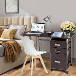 Folding Computer Laptop Desk Wheeled Home Office Furniture-Brown. - R14.8. This is the folding