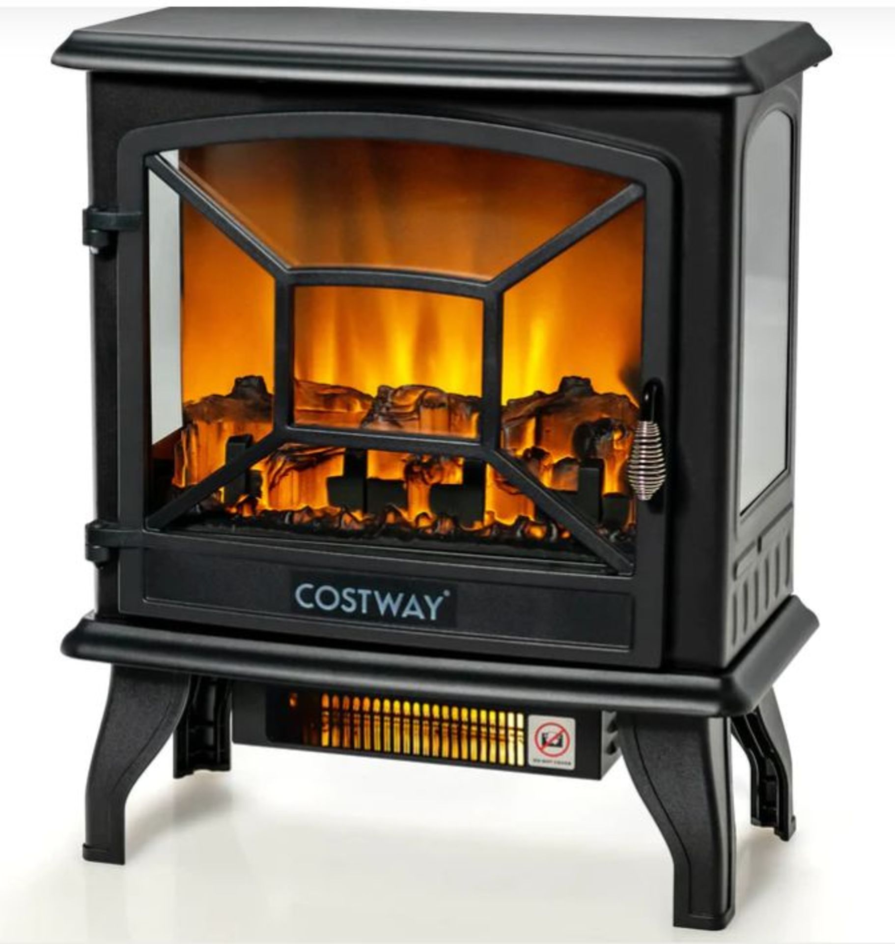 1800W FREESTANDING INDOOR ELECTRIC SPACE HEATER-BLACK. - R14.5. This freestanding fireplace will