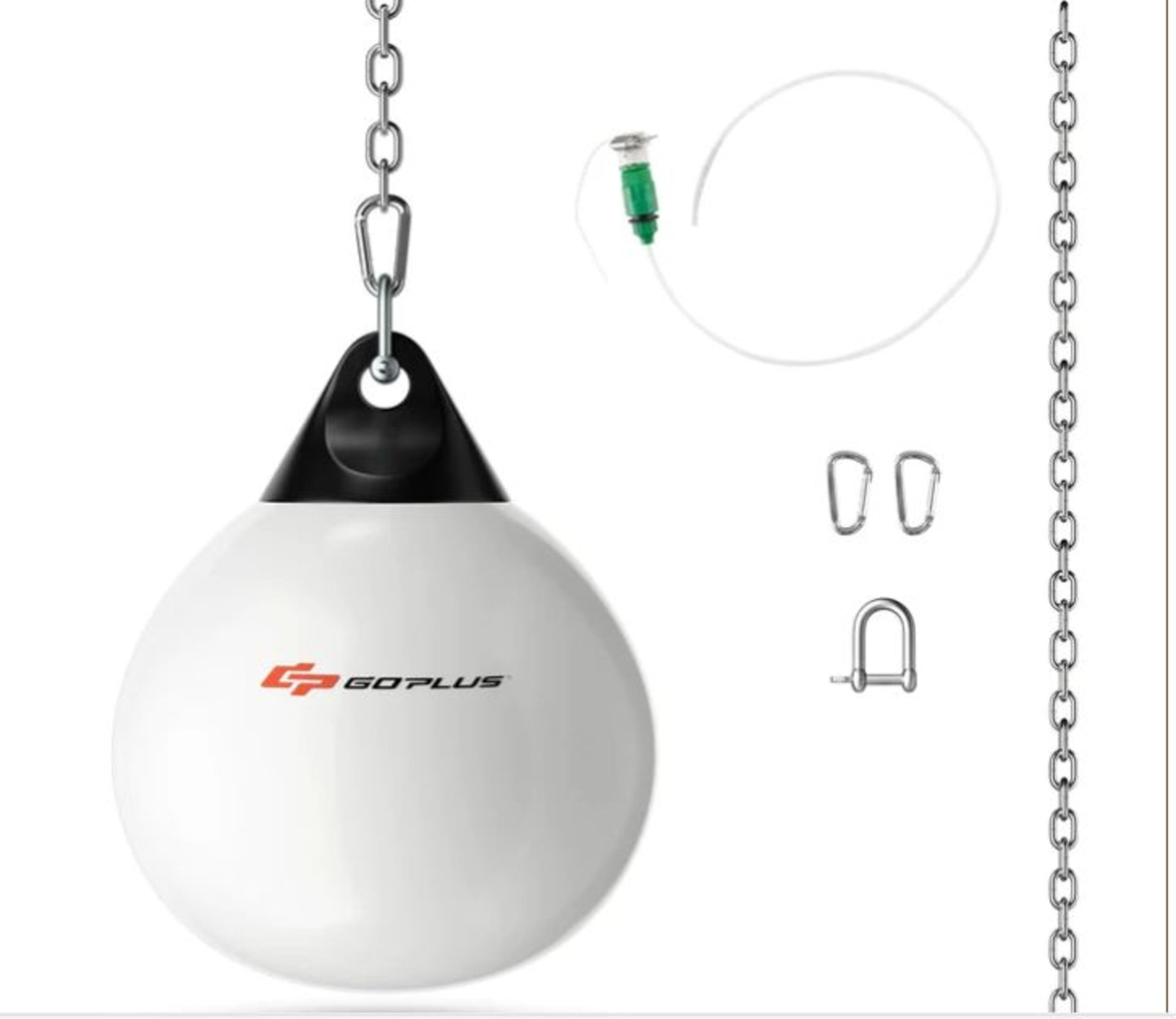 WATER PUNCHING BAG WITH WATER INJECTOR AND HANGING ACCESSORIES-WHITE. - R14.3. This water heavy