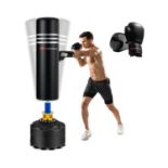 70 Inch Freestanding Punching Bag 220lbs Heavy Boxing Sandbag with Gloves and 12 Suction Cup Base. -