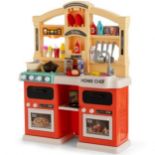 69 Pieces Kids Kitchen Playset Toy with Boiling and Vapor Effects. - R14.6.