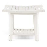 Waterproof Bath Stool With Curved Seat And Storage Shelf. - R14.2.