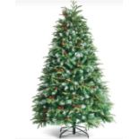 6 FEET ARTIFICIAL CHRISTMAS TREE WITH LED LIGHTS AND TIPS. - R14.2