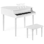 30-Key Classic Baby Grand Piano Toddler Toy Wood w/Music Rack & Bench White. - R14.4. Our children's