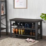 3-Tier Shoe Rack Industrial Shoe Bench With Storage Shelves-Black. - R14.3