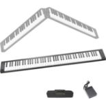 88 Keys Foldable Electronic Piano Keyboard,Portable Digital Piano with Bluetooth MIDI Touch