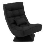 4-POSITION ADJUSTABLE FLOOR CHAIR WITH SWIVEL BASE-BLACK. - R14.9. The comfy sofa chair is