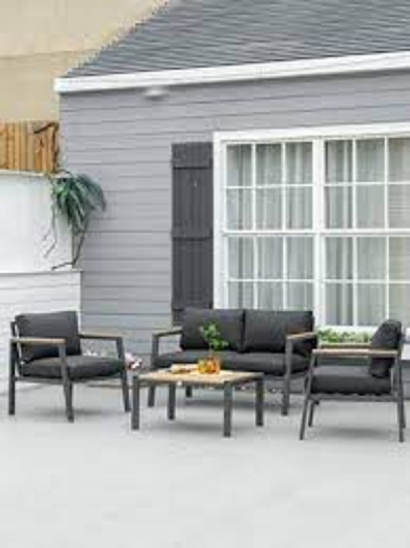 Outsunny 4-Seater Metal Garden Furniture Set. - SR28. RRP £599.00. Brighten your garden with the - Image 2 of 2