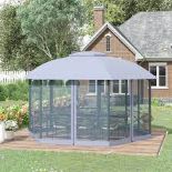 2 Tier Dome Shaped Gazebo with Mesh Curtains 4700x4700mm. - RRP £395.00. - SR27. This beautiful dome