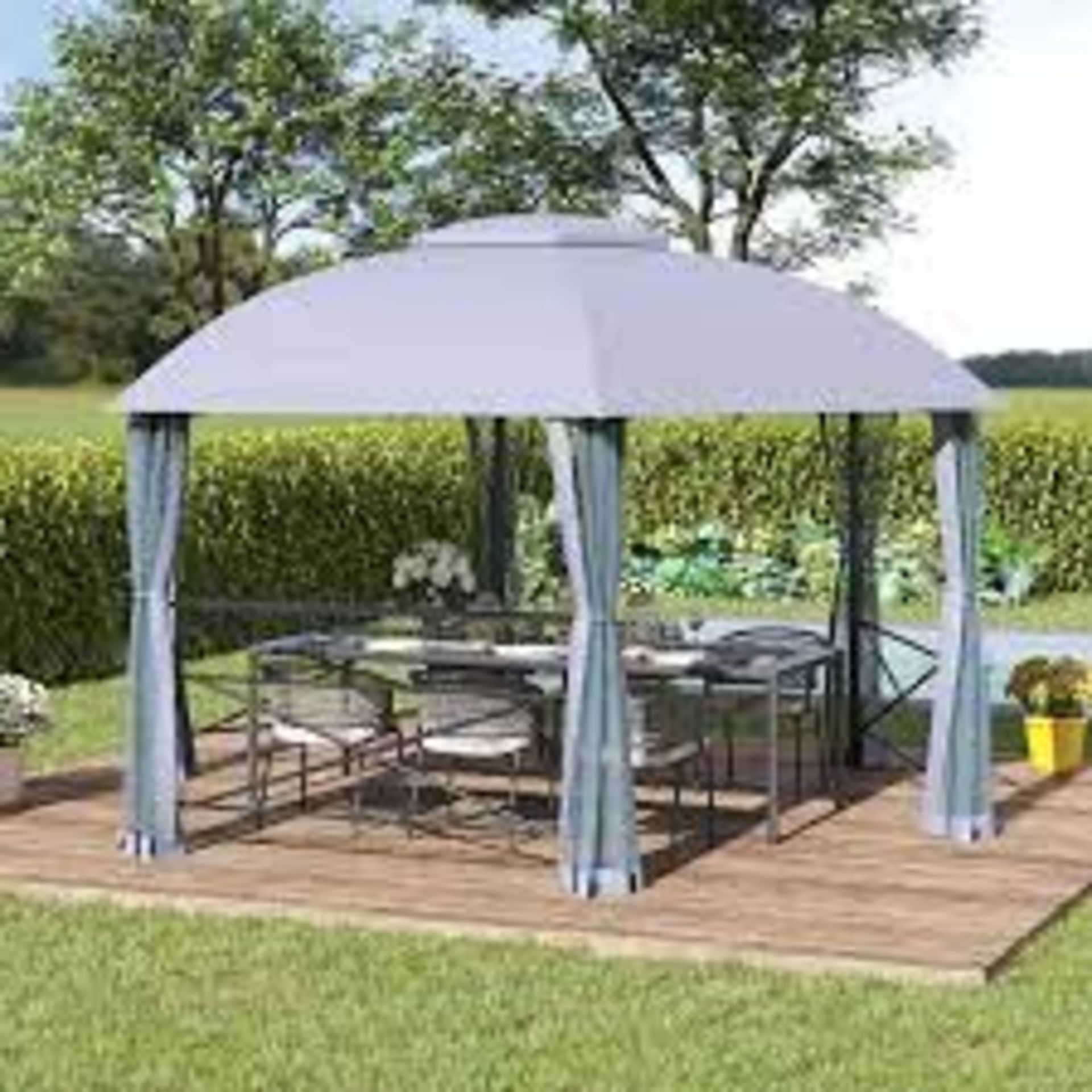 2 Tier Dome Shaped Gazebo with Mesh Curtains 4700x4700mm. - RRP £395.00. - SR27. This beautiful dome - Image 2 of 2