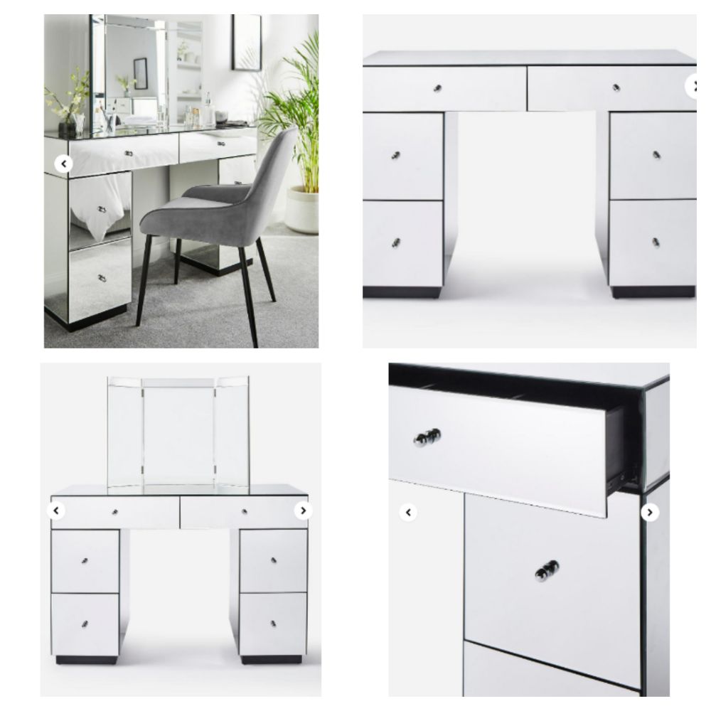 New & Boxed Luxury Deco Mirrored Dressing Tables - Sold In Trade & Single Lots - Delivery Available