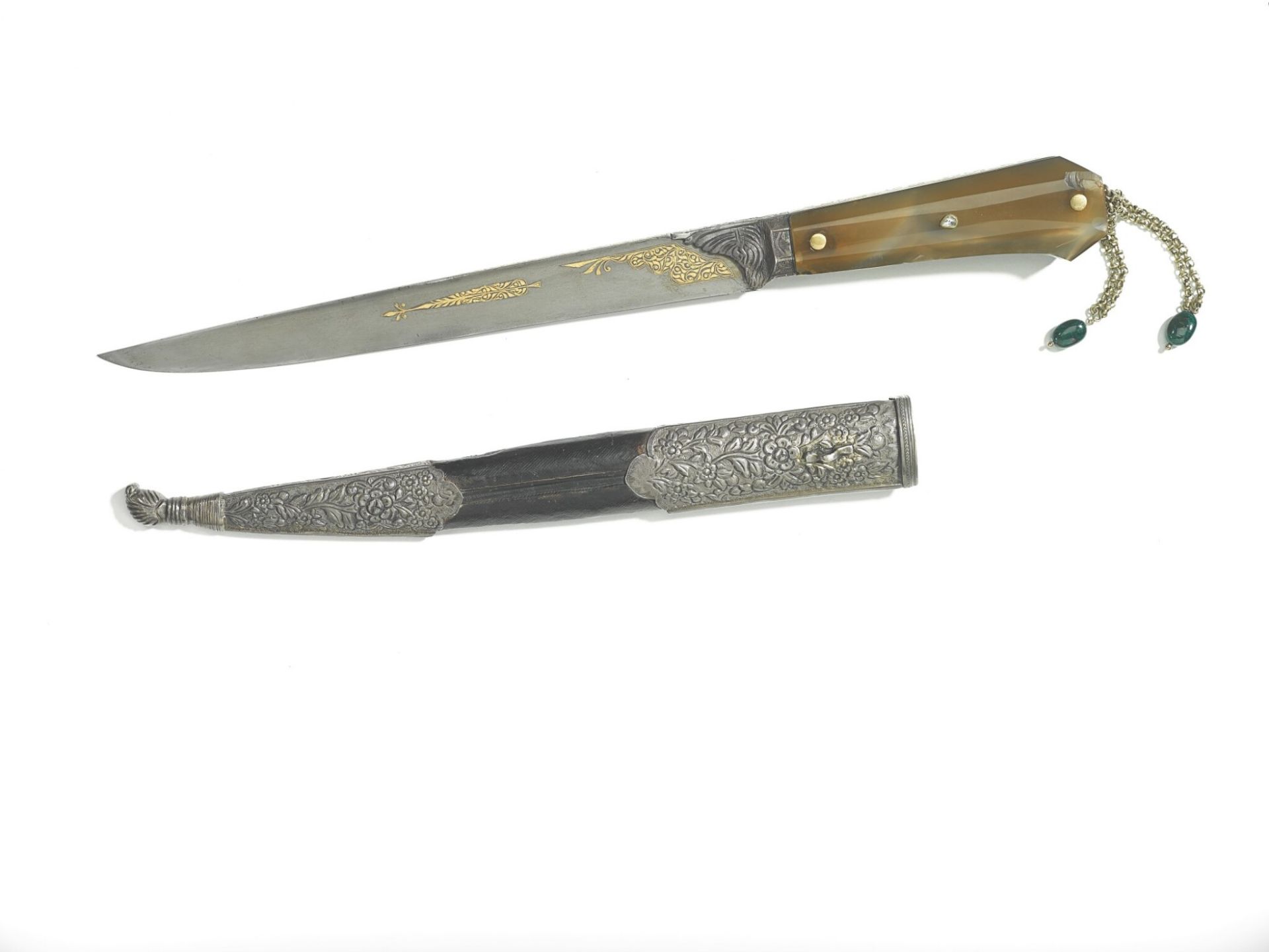 Ottoman agate-hilted dagger with scabbard, Turkey, late 18th/19th century - Image 4 of 4
