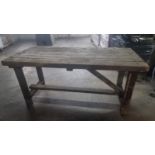 LARGE SOLID WOODEN WORK BENCH APW