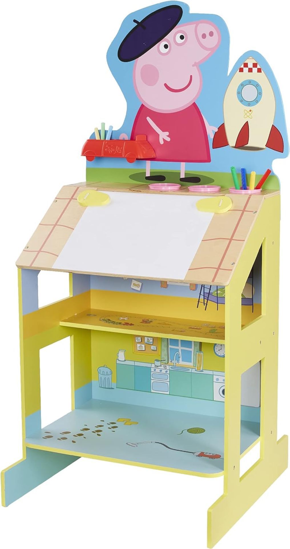 2x NEW & BOXED Peppa Pig Play & Draw Wooden Easel. RRP £69.99 EACH. Peppa's Wooden Play Easel is a