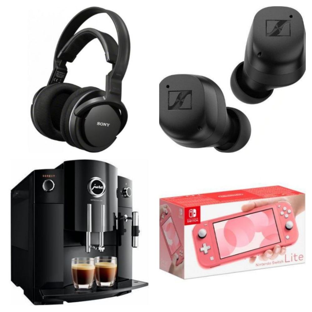 Sage & Jura Coffee Machines, Sennheiser Earbuds, Nest Doorbells, Nintendo Switch Consoles, Roberts Radios, Hisense Sound Bars, Dyson Fans etc EF