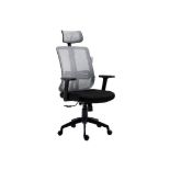 Grey Mesh High Back Executive Office Chair Swivel Desk Chair with Synchro-Tilt, Adjustable Armrest &