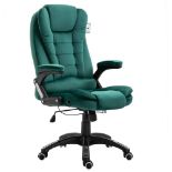 Cherry Tree Furniture Executive Recline Extra Padded Office Chair Standard, MO17 Green Velvet. -