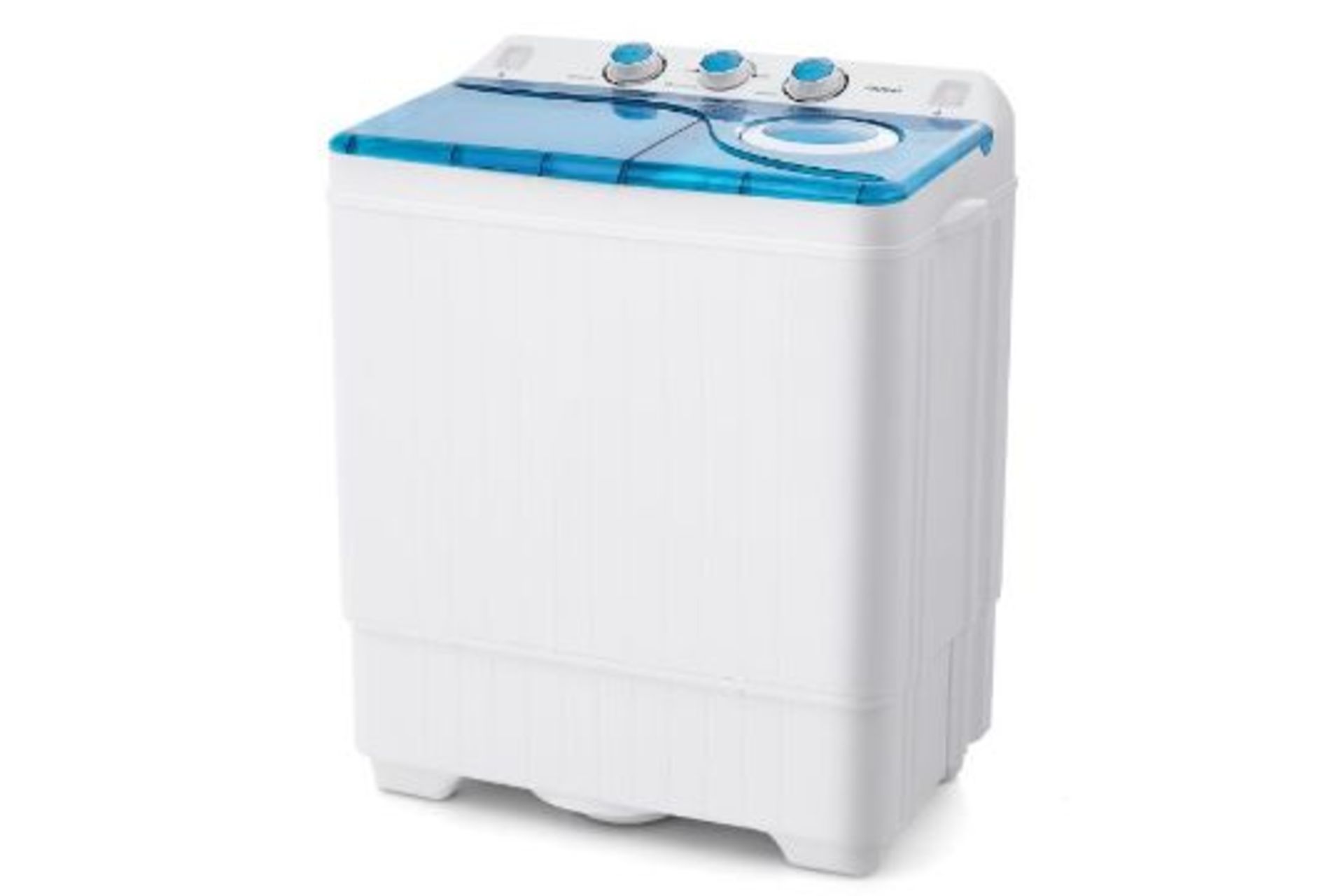 Portable Laundry Washer with Timing Function and Drain Pump. - E34. Powerful dual-motor makes your