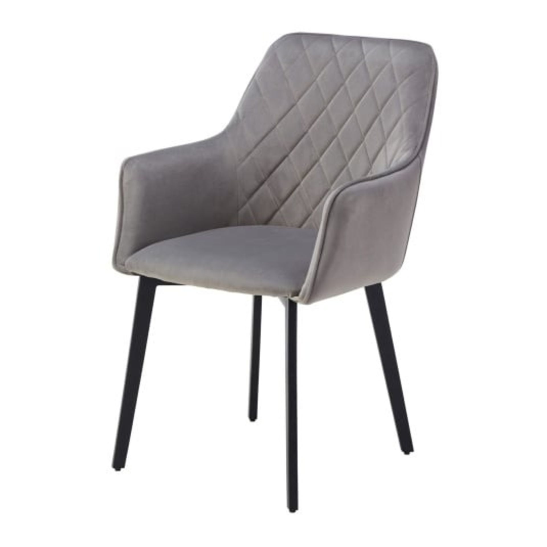 Bronx Grey Velvet Dining Chair RRP £129.90 (LOCATION H/S 2.7.2)