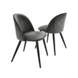 Klara Velvet Pair of Dining Chairs RRP £139.40 (LOCATION H/S 2.7.2)