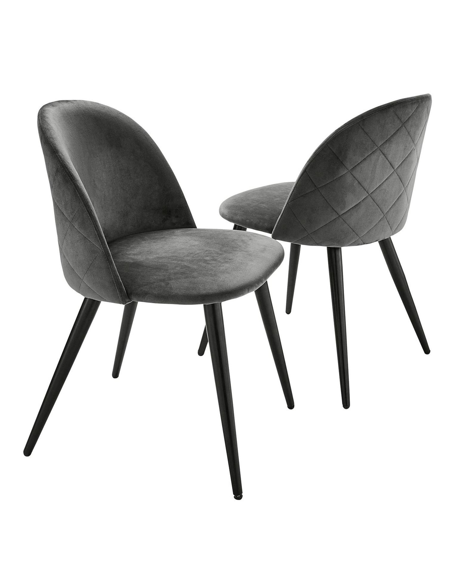 Klara Velvet Pair of Dining Chairs RRP £139.40 (LOCATION H/S 2.7.2)