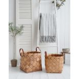 Set of Two Wooden Storage Baskets (LOCATION H/S 2.7.2)