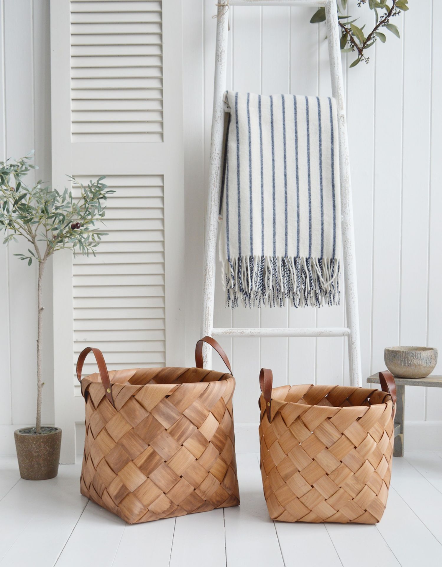Set of Two Wooden Storage Baskets (LOCATION H/S 2.7.2)