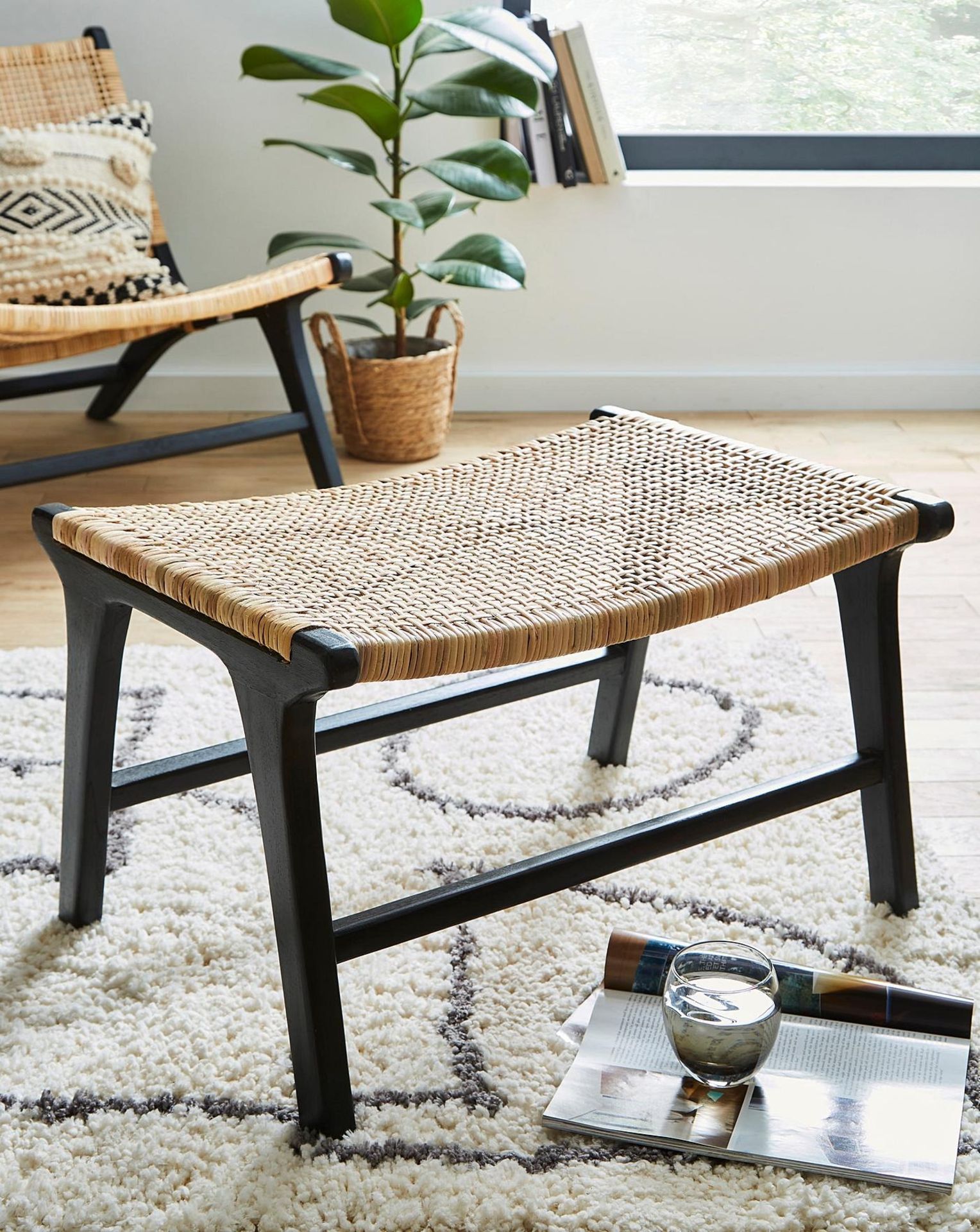 Willow Rattan Footstool (LOCATION H/S 2.7.2)