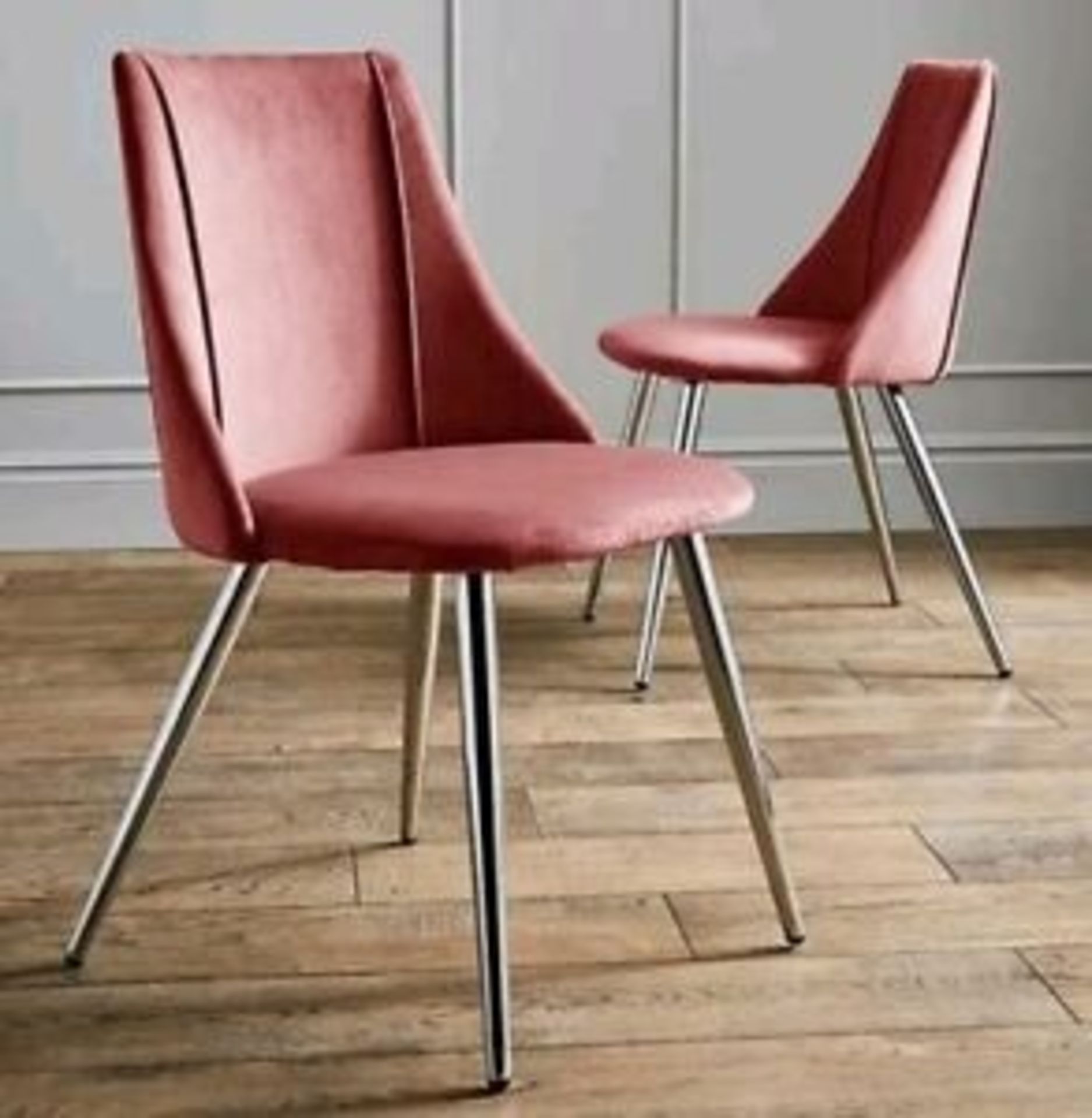 Anais Velvet Pair of Dining Chairs RRP £139.40 (LOCATION H/S 2.7.2)