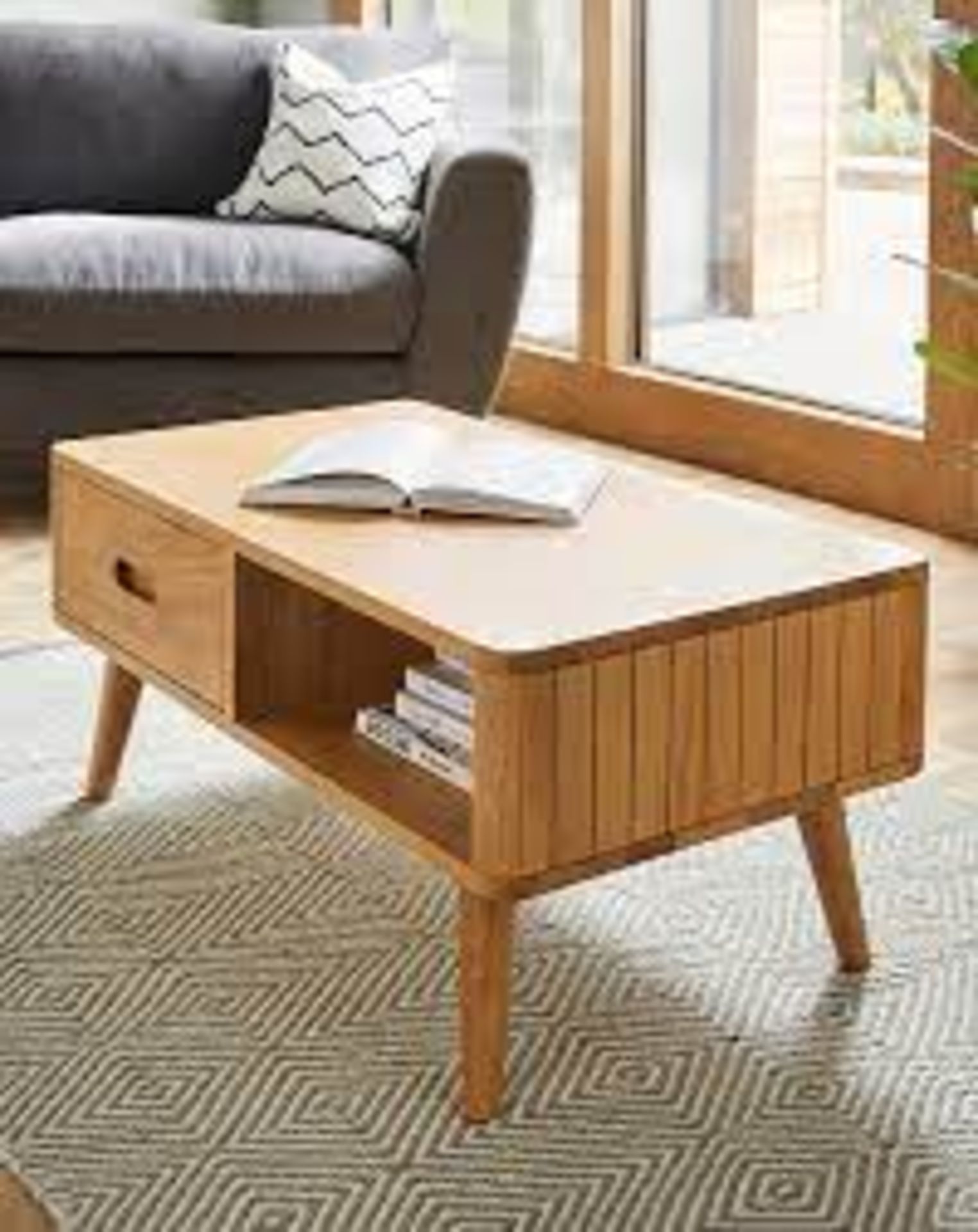 Peyton Oak Storage Coffee Table (LOCATION H/S 2.7.1)