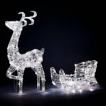 Acrylic 3D LED Reindeer & Sleigh 3-in-1 Outdoor Cool White (LOCATION H/S 2.7.2)