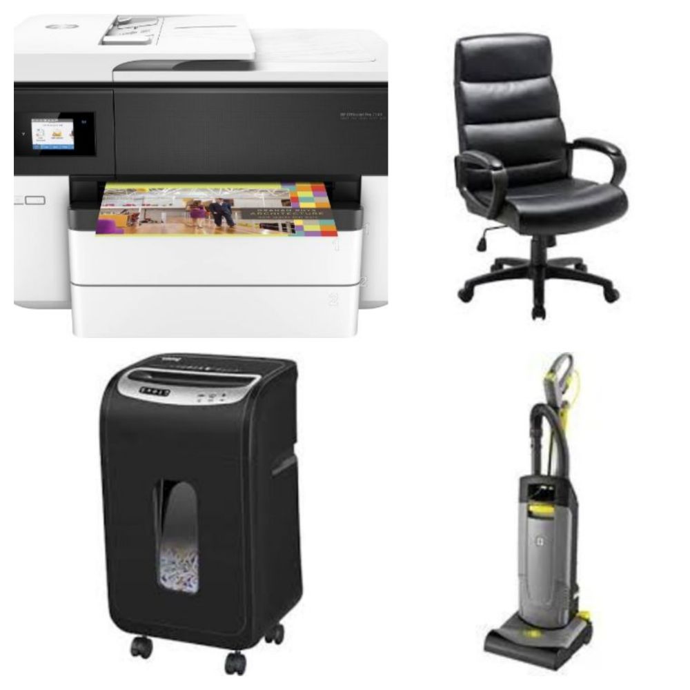 HP & Brother Printers,  Luxury Office Chairs, Commercial Shredders, Laminators, Dymo Printers, BT Phones, Vacuums, Labelling Machines & More!