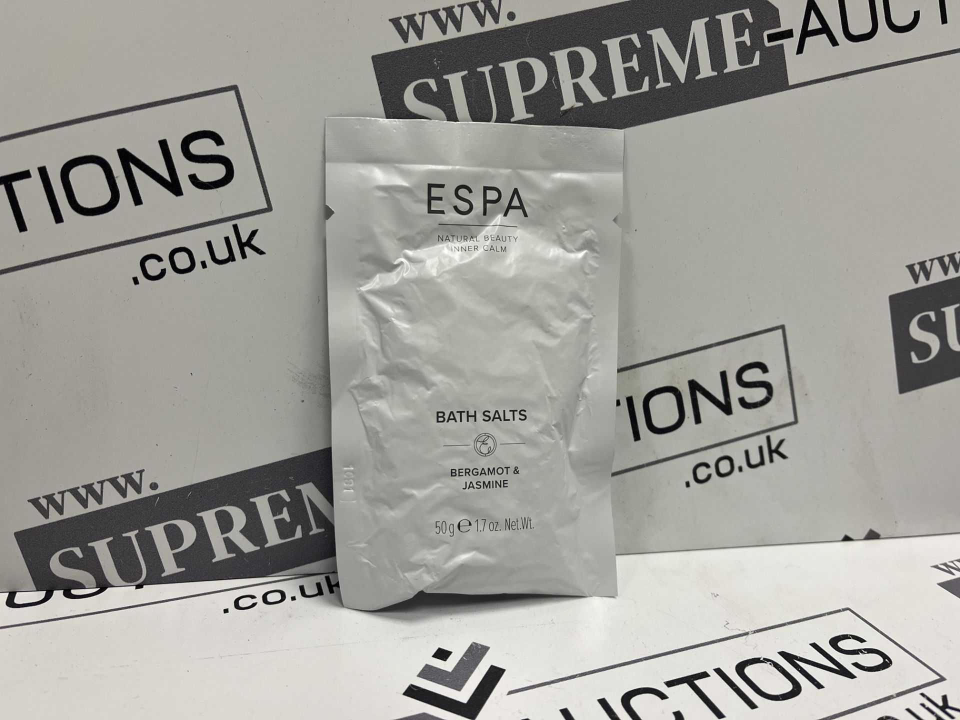 TRADE LOT TO CONTAIN 150x NEW ESPA Bergamot & Jasmine Bath Salts 50g. RRP £9 EACH . R12-16.