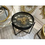 NEW BOXED CLOCK BLACK AND GOLD CLOCK TABLE WITH MOVING WORKS