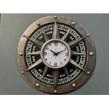 NEW BOXED VINTAGE INDUSTRIAL STYLE COMPASS CLOCK