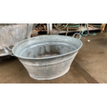 LARGE ANTIQUE ZINC OVAL BATHTUB PLANTER APPROX 90CM-100CM