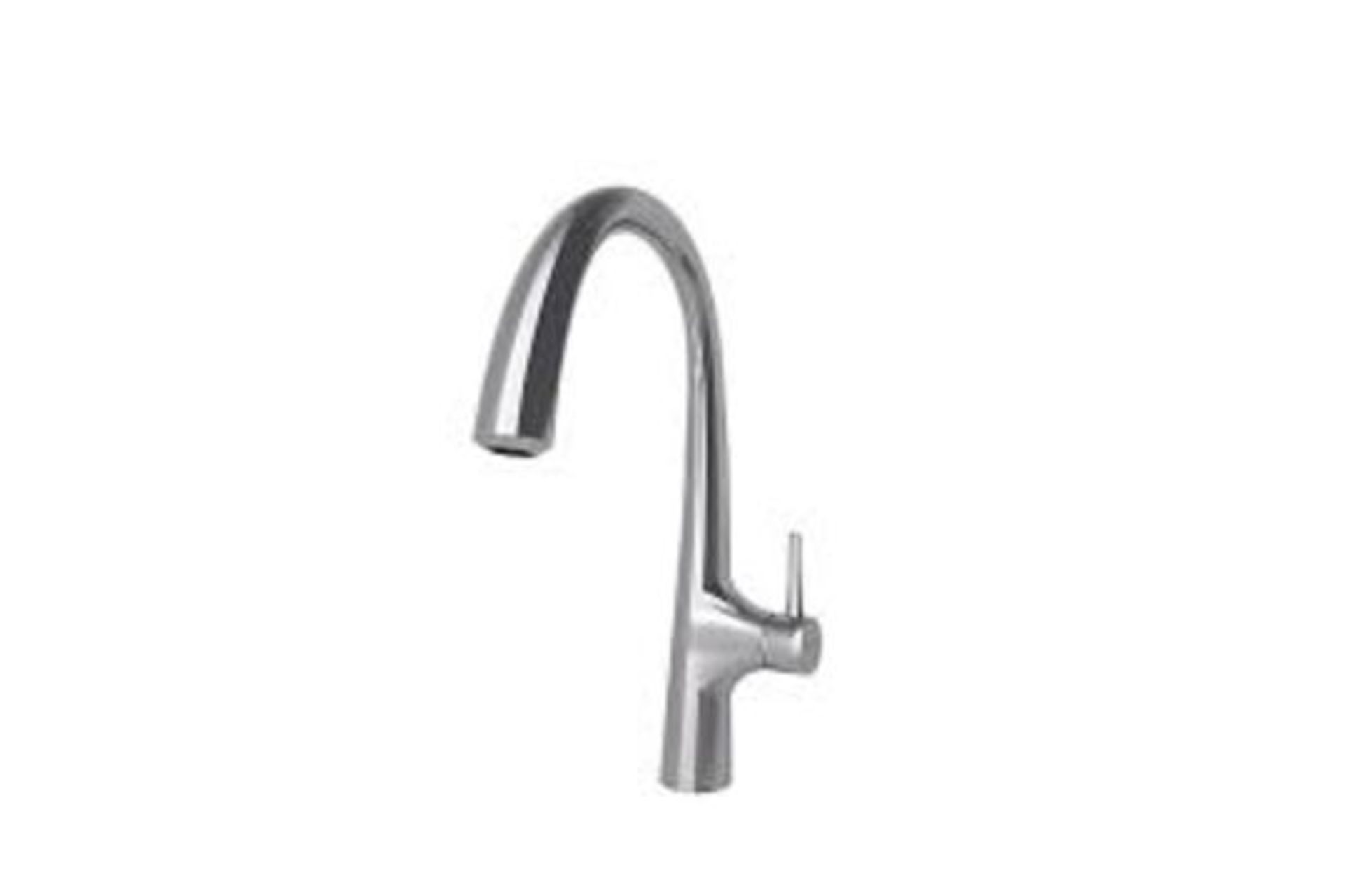 GoodHome Edulis Silver Stainless steel effect Kitchen Side lever Tap. - ER41.