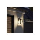 GoodHome Eddesan Fixed Matt Black Mains-powered Outdoor Wall light. - ER41