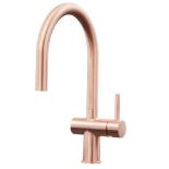 Liquida W19CP Swivel Spout Single Lever Pull Out Copper Kitchen Mixer Tap