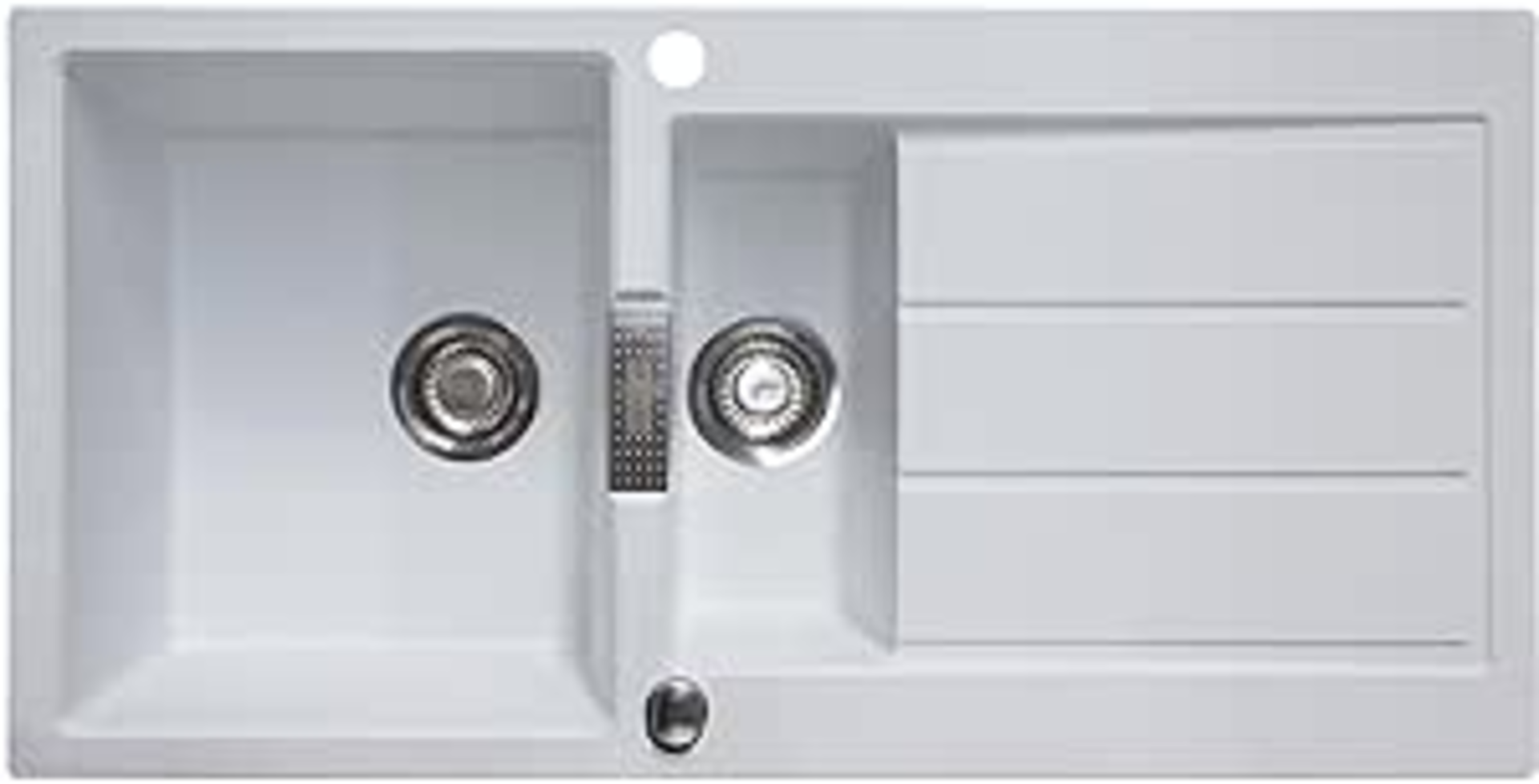 Franke Sirius S2D651PW 1.5 Bowl Tectonite Reversible Polar White Kitchen Sink (ER52)