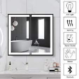 Livingandhome Anti Fog LED Illuminated Mirrored Bathroom Cabinet (ER44)