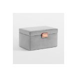 Grey Velvet Jewellery Box. - PW.