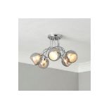 Inlight Elevate Chrome & Smoked Glass Effect 5 Lamp Ceiling Light - R14.9