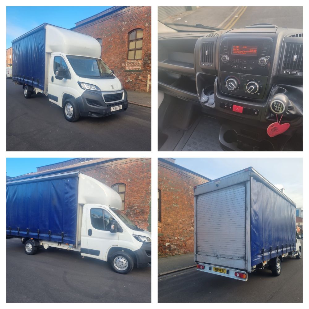 CN69 FZE 2019 PEUGEOT BOXER 335 L3 DIESEL - 2.2 HDi Curtain Sider Van - 67,000 Miles - Company Owned From New
