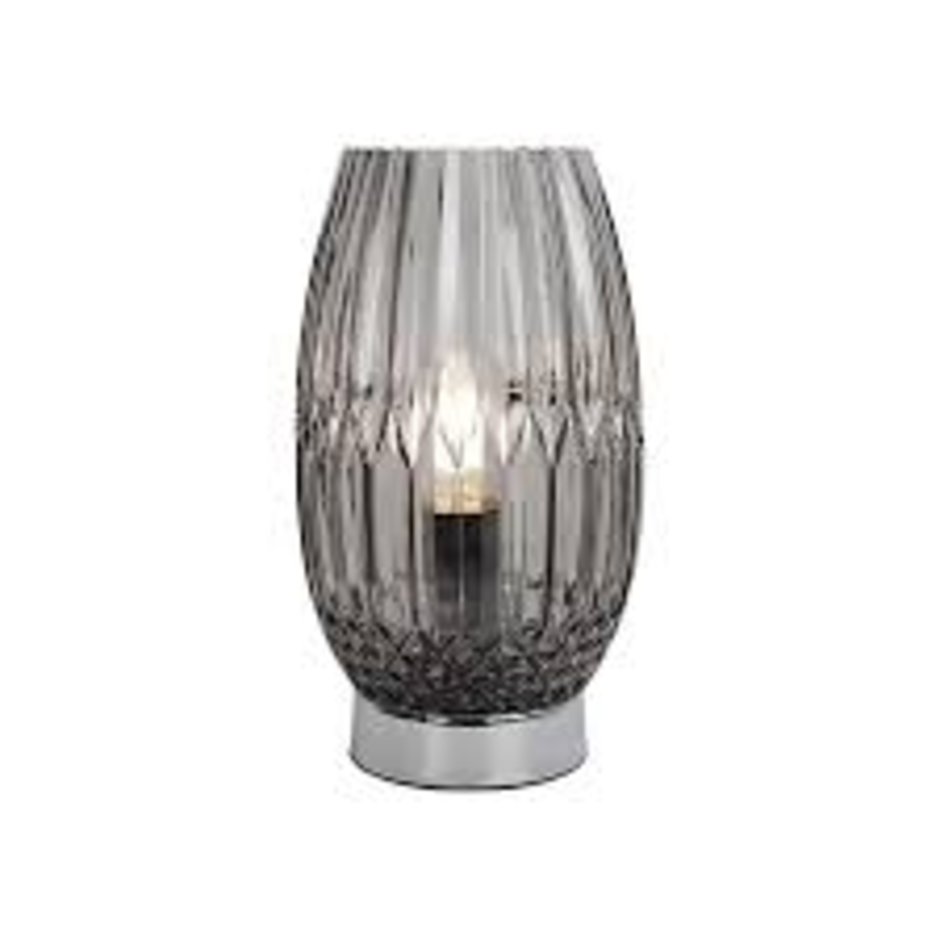 Faceted Glass Vase Table Lamp Smoke - ER44
