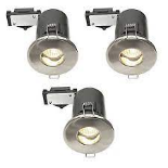 Diall Chrome effect Non-adjustable LED Fire-rated Warm white Downlight 3.5W IP20, Pack of 3 - ER40