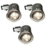 Diall Chrome Effect Adjustable LED Warm White Downlight 3.5W Ip23, Pack of 3 - ER40