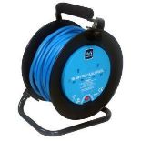 Masterplug 2 Socket Black &amp; Blue Cable Reel, 15M - ER45